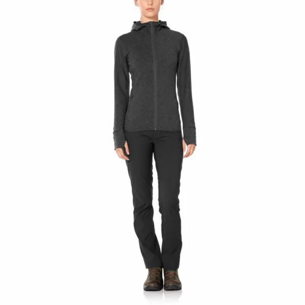 Meilleure vente 🤩 Icebreaker Descender LS Zip Hood – Sweatshirt en laine mérinos femme I Hardloop 🛒 3