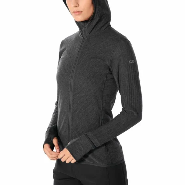 Meilleure vente 🤩 Icebreaker Descender LS Zip Hood – Sweatshirt en laine mérinos femme I Hardloop 🛒 9