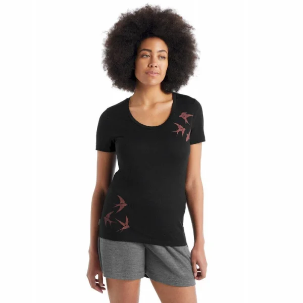 boutiqued pas cher Meilleure affaire ⭐ Icebreaker Tech Lite II SS Scoop Tee Shapes – T-shirt en laine mérinos femme I Hardloop ⌛ 1