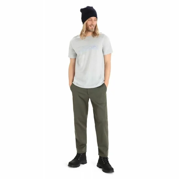 Coupon 👏 Icebreaker Tech Lite II SS Tee Ski Stripes – T-shirt en laine mérinos homme 🎉 4