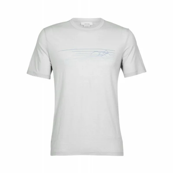 Coupon 👏 Icebreaker Tech Lite II SS Tee Ski Stripes – T-shirt en laine mérinos homme 🎉 6