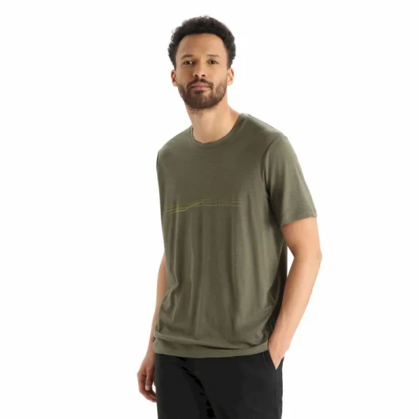 Coupon 👏 Icebreaker Tech Lite II SS Tee Ski Stripes – T-shirt en laine mérinos homme 🎉 7