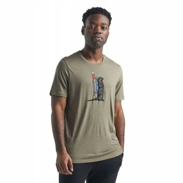 Promo ✨ Icebreaker Tech Lite Short Sleeve Crewe Otter Paddle – T-shirt en laine mérinos homme I Hardloop 🛒 8