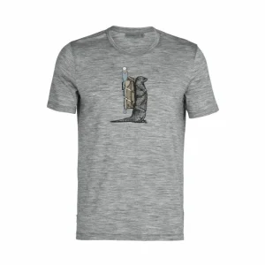 Promo ✨ Icebreaker Tech Lite Short Sleeve Crewe Otter Paddle – T-shirt en laine mérinos homme I Hardloop 🛒 11